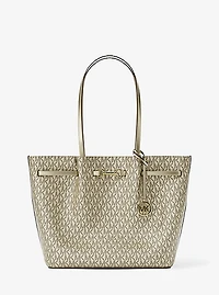 Carson Large Metallic Signature Logo Tote Bag
