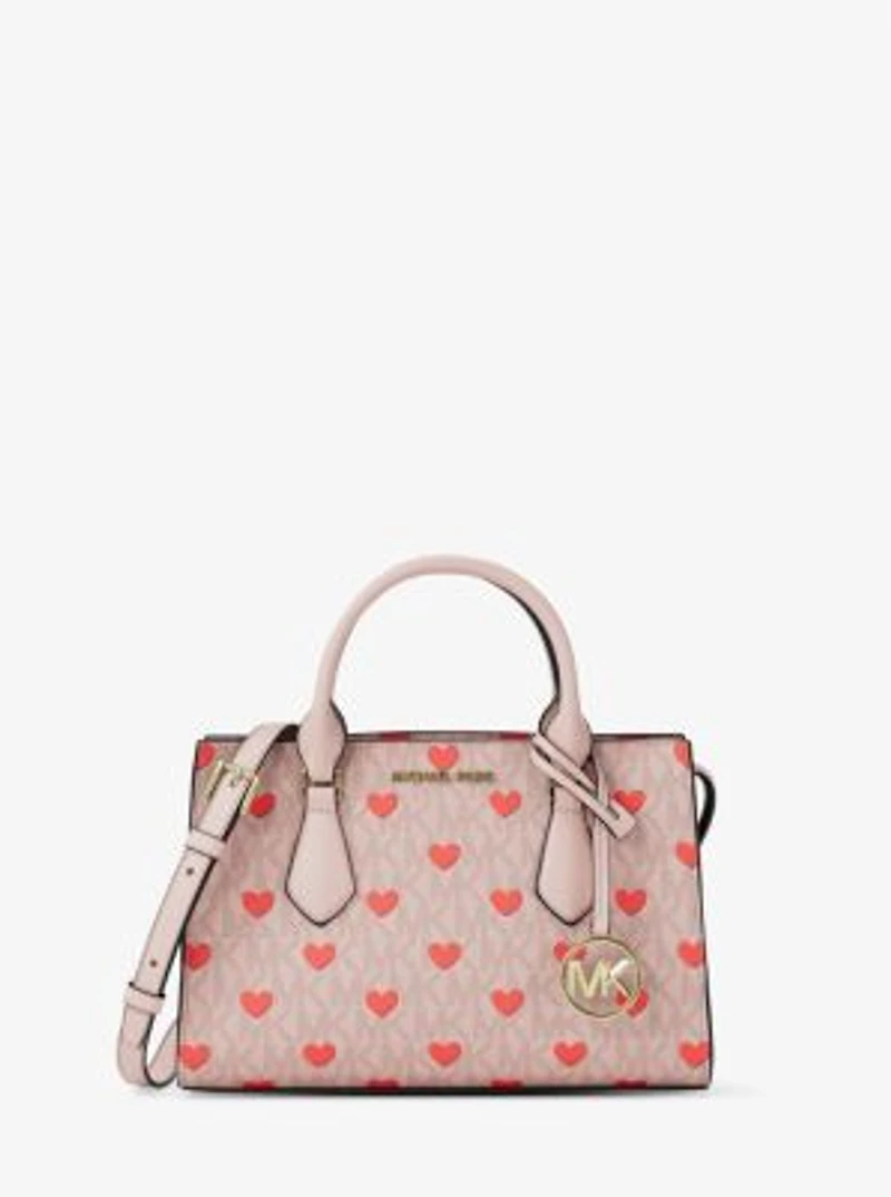 Sheila Small Embellished Signature Logo Satchel