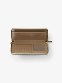 Jet Set Large Metallic Signature Logo Continental Wallet
