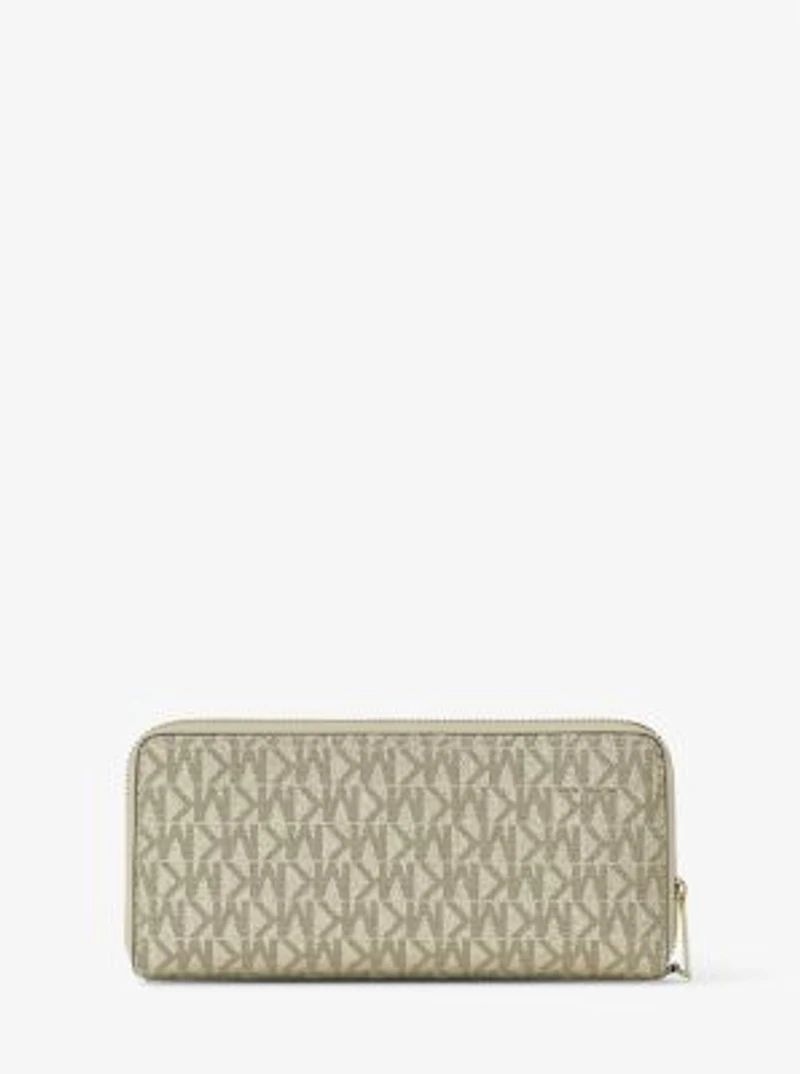 Jet Set Large Metallic Signature Logo Continental Wallet
