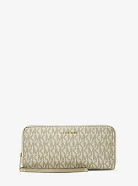 Jet Set Large Metallic Signature Logo Continental Wallet