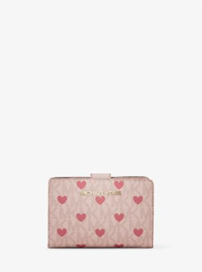 Jet Set Medium Printed Signature Logo Bi-Fold Wallet