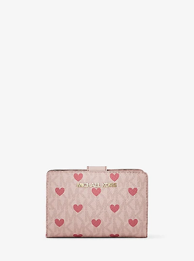 Jet Set Medium Printed Signature Logo Bi-Fold Wallet