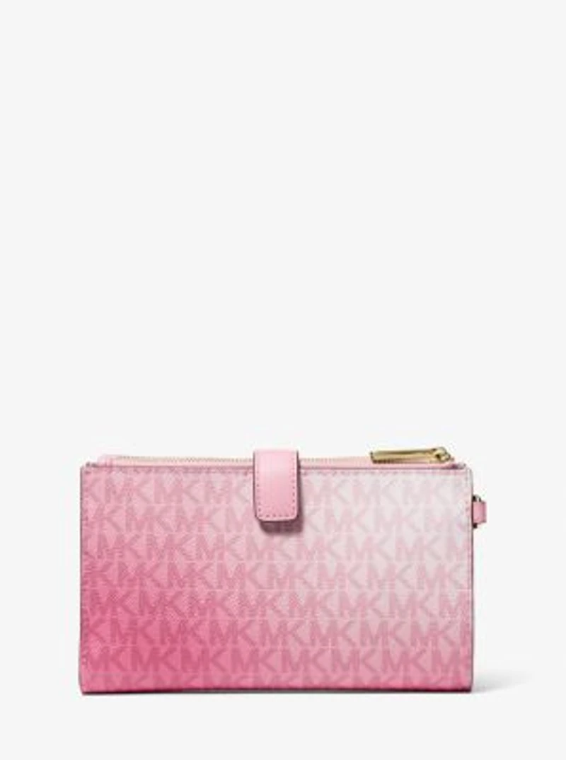 Jet Set Large Ombré Signature Logo Wristlet
