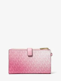 Jet Set Large Ombré Signature Logo Wristlet