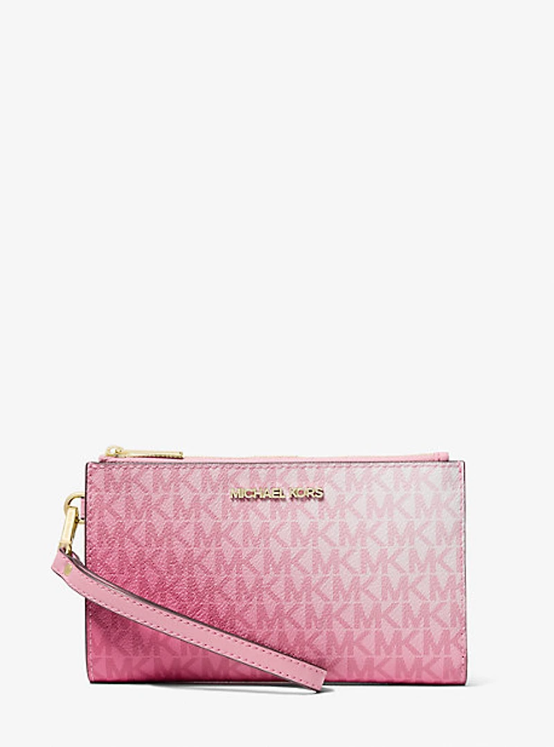 Jet Set Large Ombré Signature Logo Wristlet