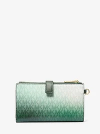 Jet Set Large Ombré Signature Logo Wristlet