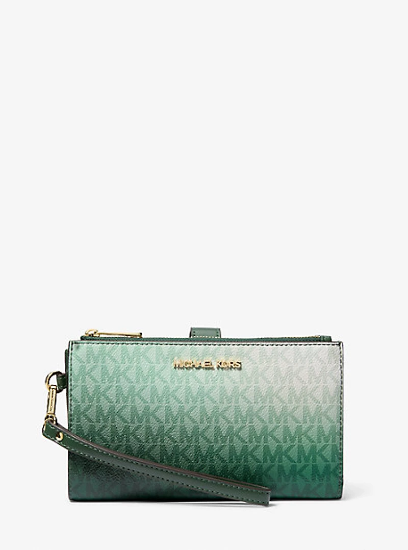 Jet Set Large Ombré Signature Logo Wristlet