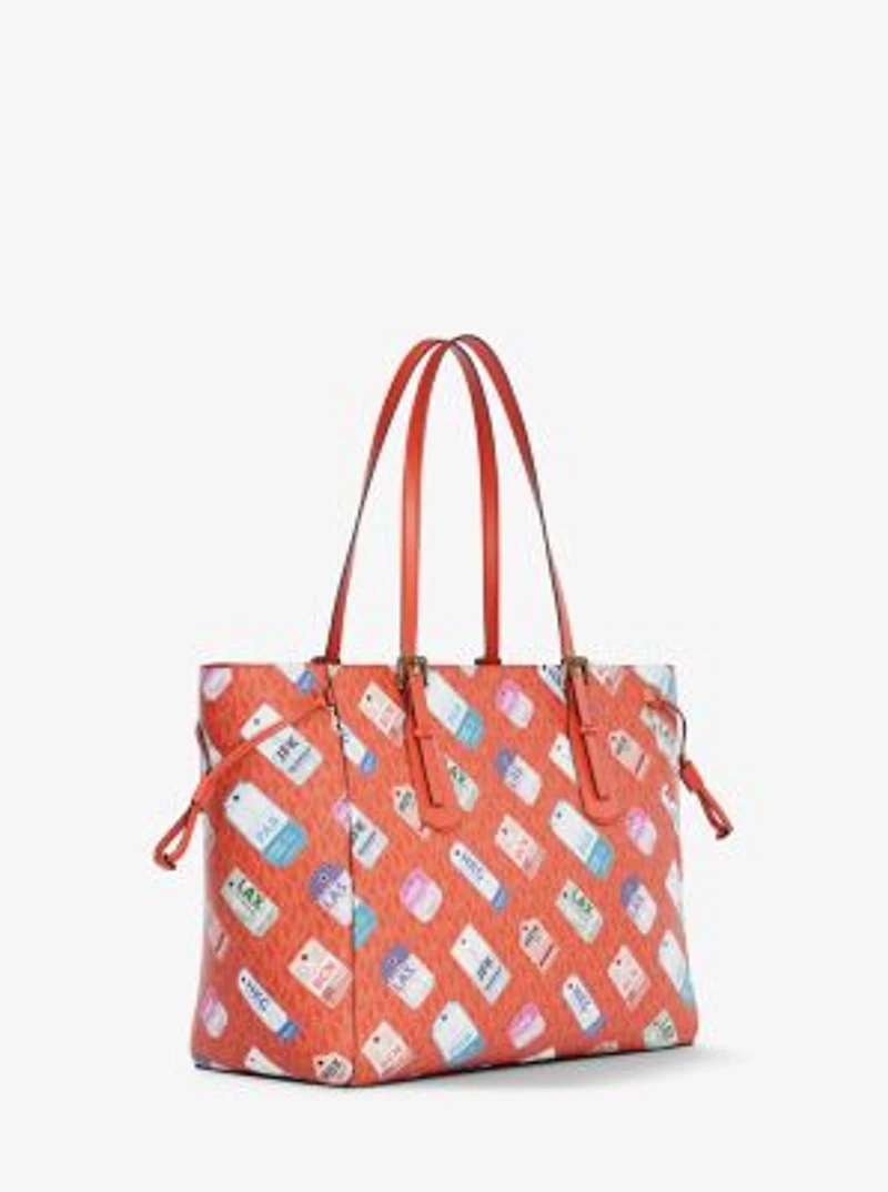 Voyager Large Printed Signature Logo Tote Bag