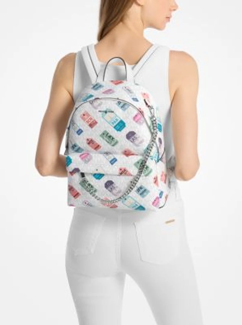 Slater Medium Printed Signature Logo Backpack