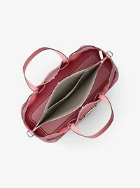 Carson Medium Logo Debossed Satchel