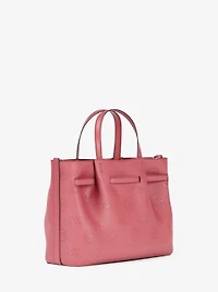 Carson Medium Logo Debossed Satchel