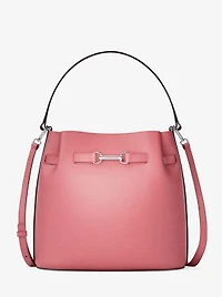 Carson Medium Pebbled Leather Convertible Bucket Crossbody Bag