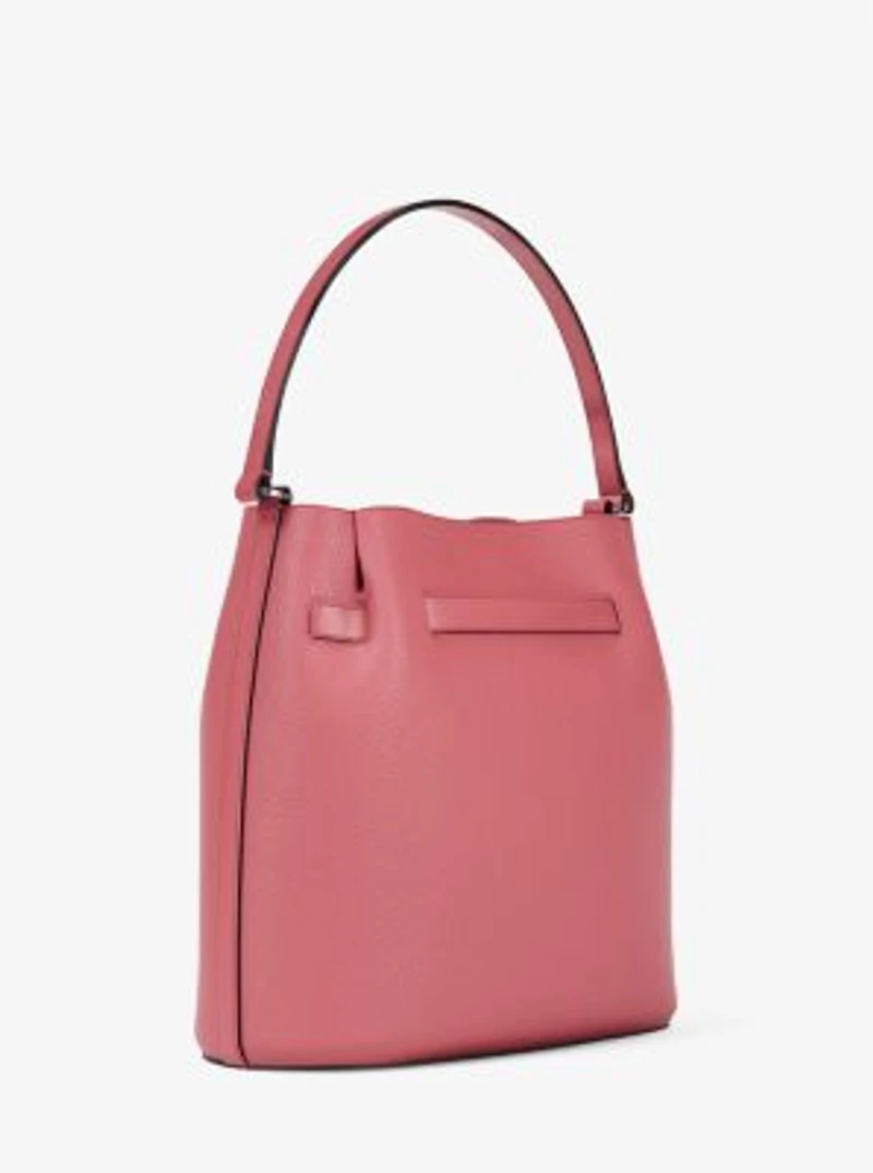 Carson Medium Pebbled Leather Convertible Bucket Crossbody Bag