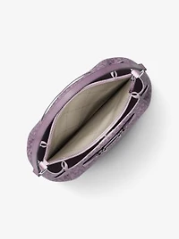 Carson Medium Signature Logo Convertible Bucket Crossbody Bag