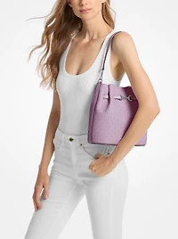 Carson Medium Signature Logo Convertible Bucket Crossbody Bag