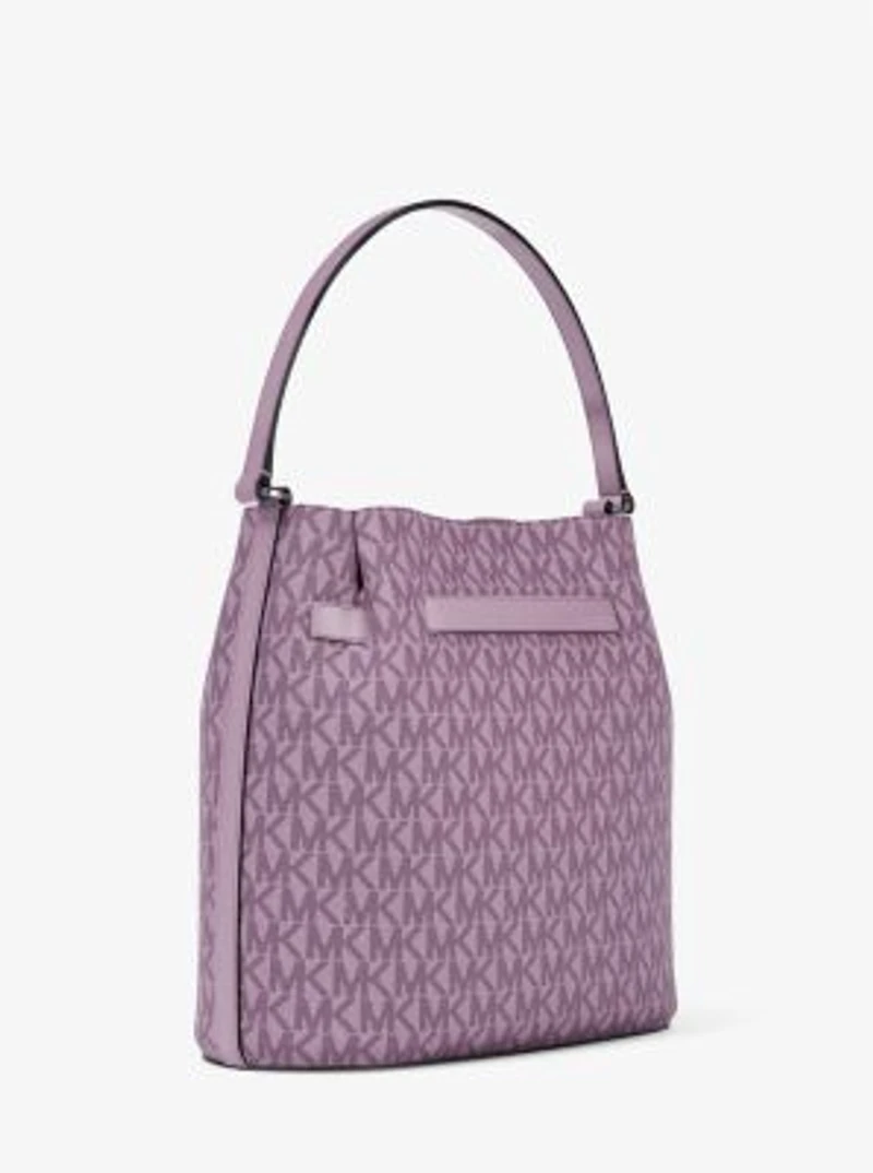 Carson Medium Signature Logo Convertible Bucket Crossbody Bag