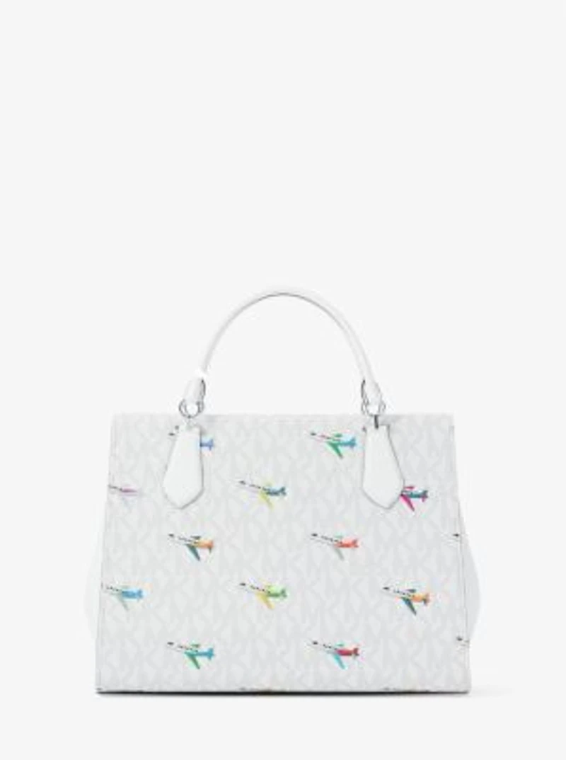 Marilyn Medium Printed Signature Logo Satchel