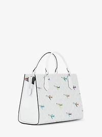 Marilyn Medium Printed Signature Logo Satchel