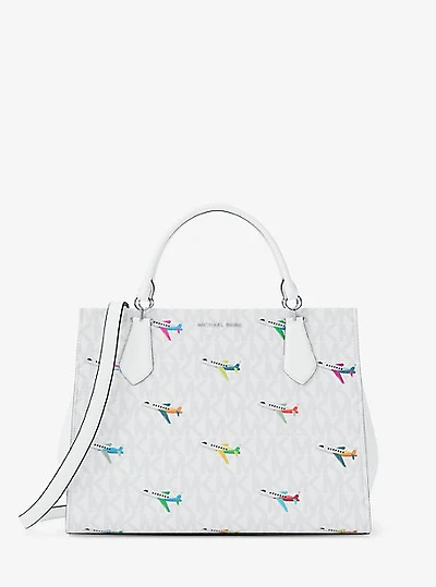 Marilyn Medium Printed Signature Logo Satchel
