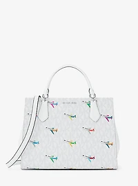 Marilyn Medium Printed Signature Logo Satchel