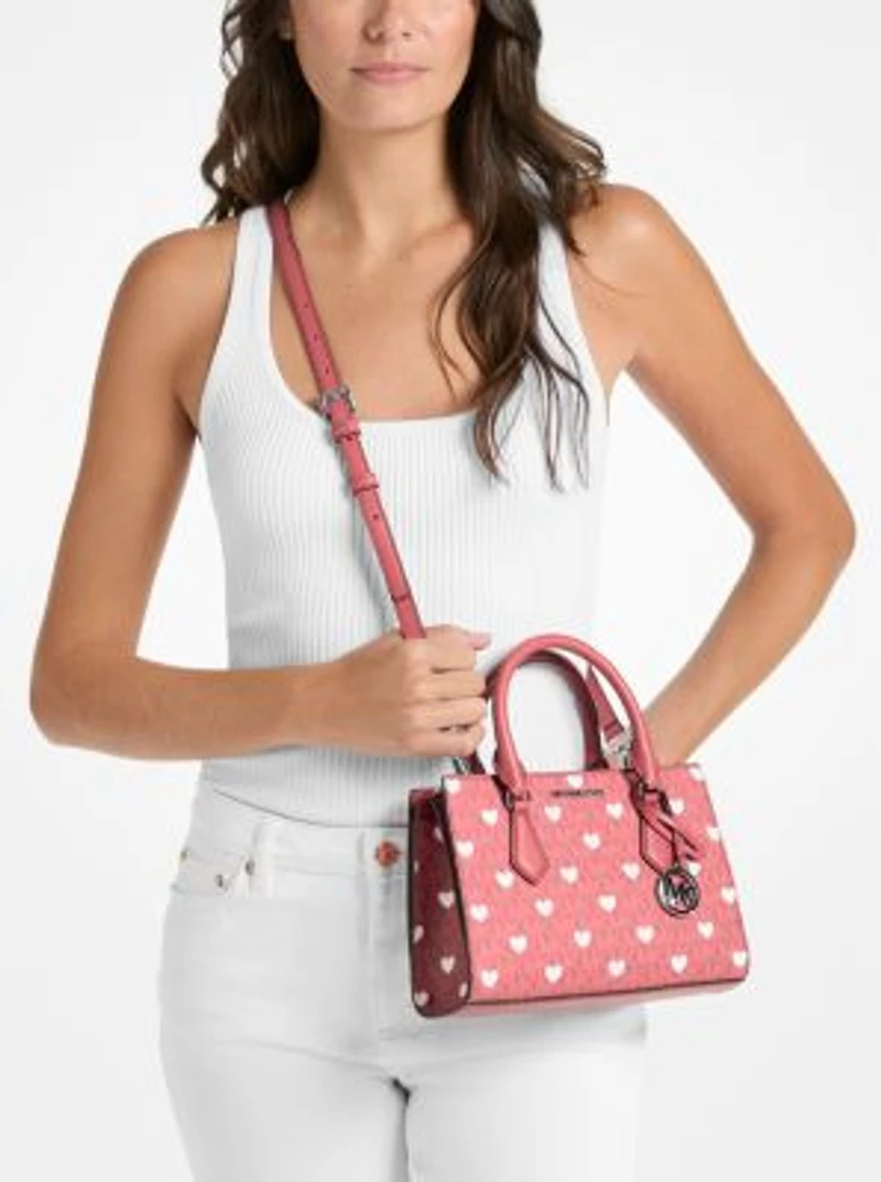 Sheila Small Embellished Signature Logo Satchel