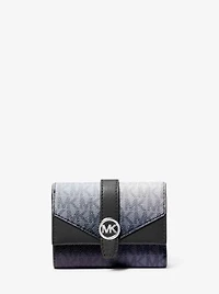 Greenwich Medium Ombré Signature Logo Tri-Fold Wallet