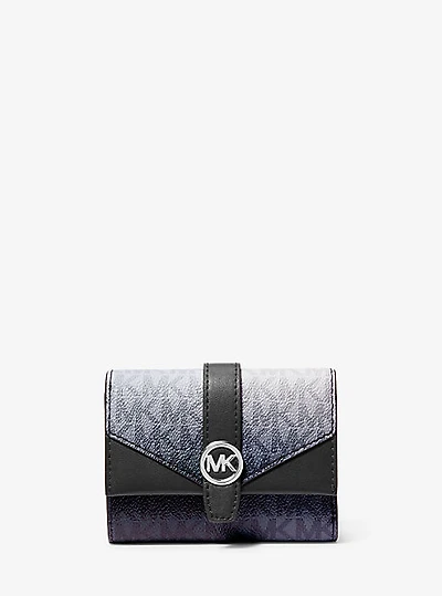 Greenwich Medium Ombré Signature Logo Tri-Fold Wallet