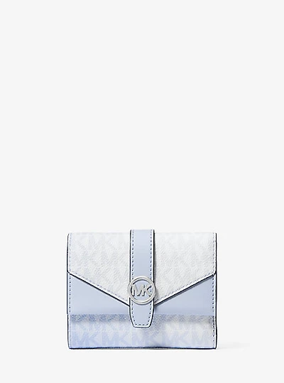Greenwich Medium Ombré Signature Logo Tri-Fold Wallet