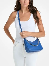 Jet Set Large Pebbled Leather Convertible Crossbody Bag