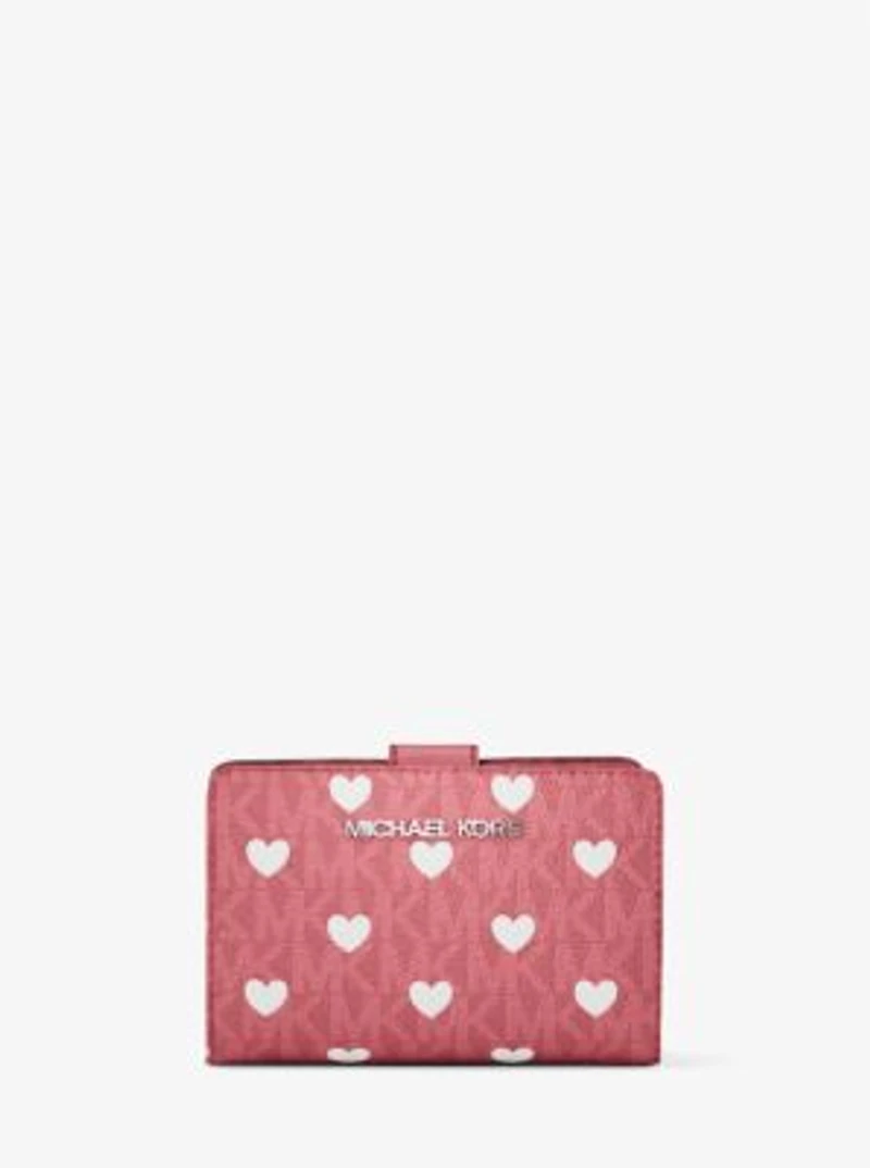 Jet Set Medium Printed Signature Logo Bi-Fold Wallet