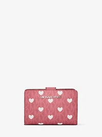 Jet Set Medium Printed Signature Logo Bi-Fold Wallet