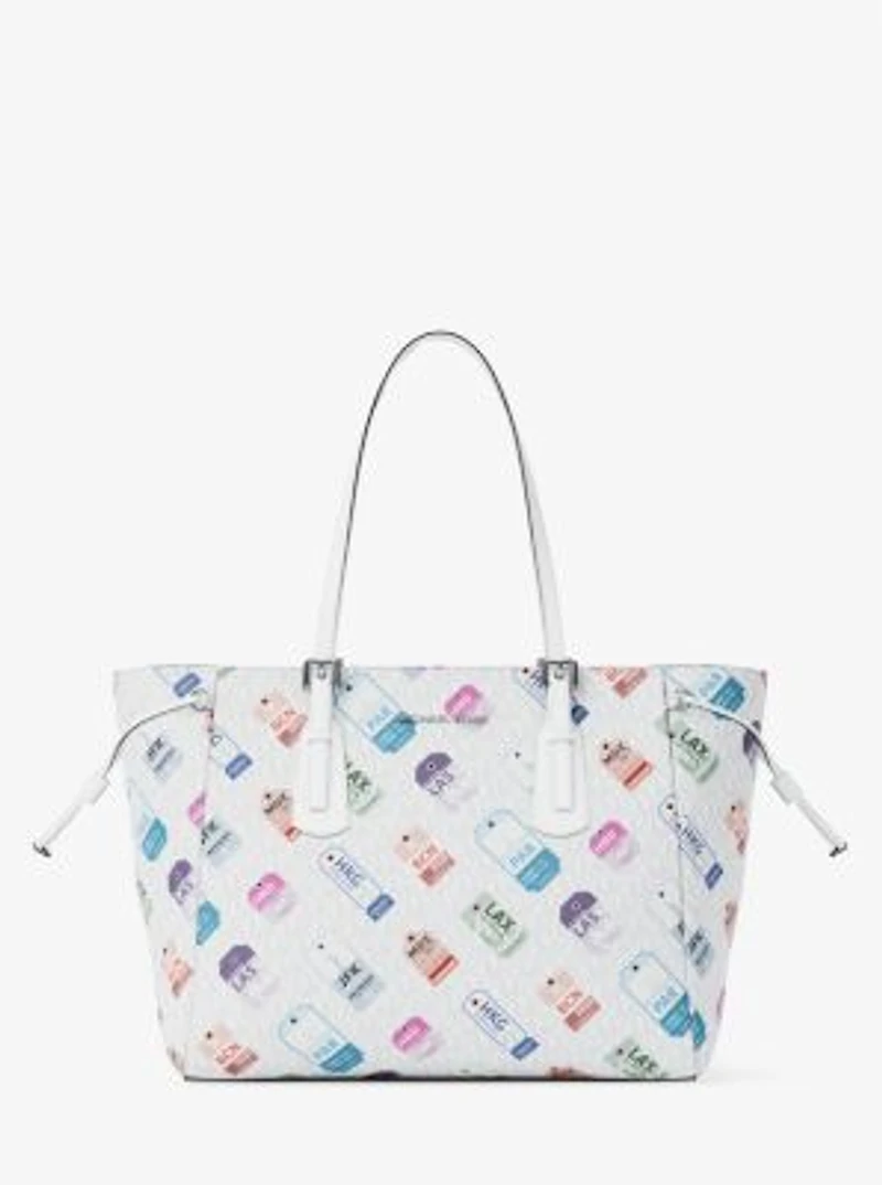 Voyager Large Printed Signature Logo Tote Bag