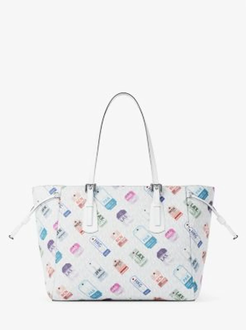 Voyager Large Printed Signature Logo Tote Bag