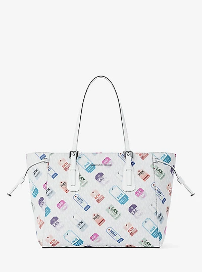 Voyager Large Printed Signature Logo Tote Bag