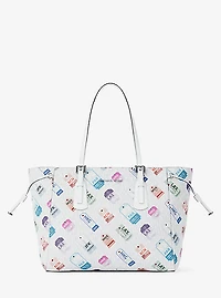 Voyager Large Printed Signature Logo Tote Bag