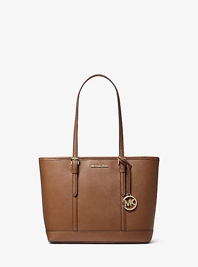 Jet Set Travel Small Saffiano Leather Top-Zip Tote Bag