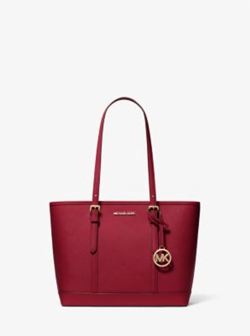 Jet Set Travel Small Saffiano Leather Top-Zip Tote Bag