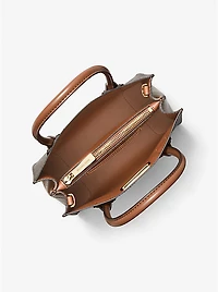 Mercer Medium Logo and Leather Accordion Crossbody Bag