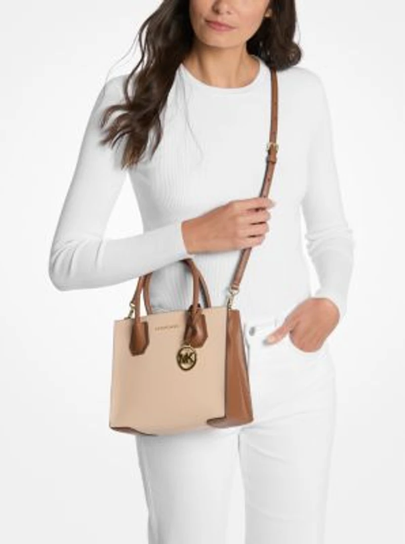 Mercer Medium Two-Tone Pebbled Leather Crossbody Bag