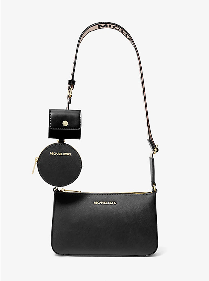 Jet Set Saffiano Leather Crossbody Bag with Case for Apple Airpods Pro