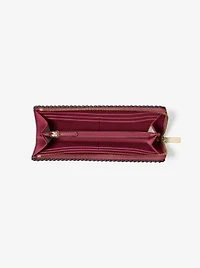 Jet Set Travel Large Pebbled Leather Quarter-Zip Wallet