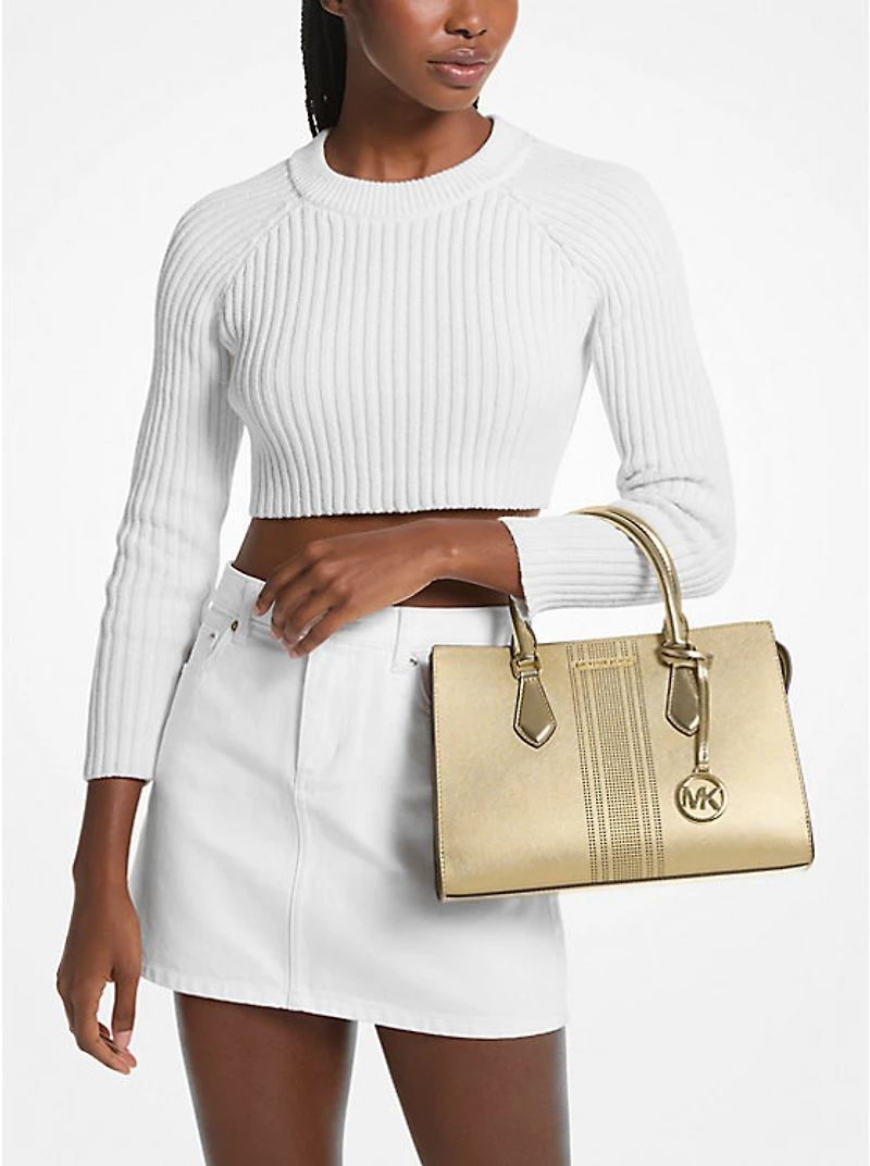 Sheila Medium Metallic Satchel