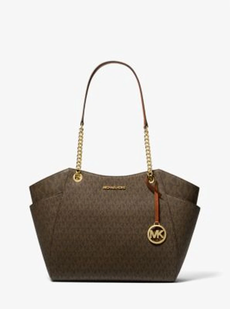 Jet Set Large Signature Logo Shoulder Bag