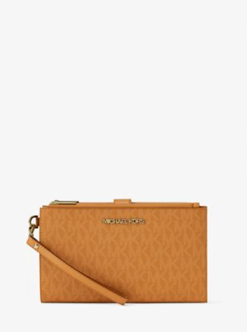 Jet Set Large Signature Logo Wristlet