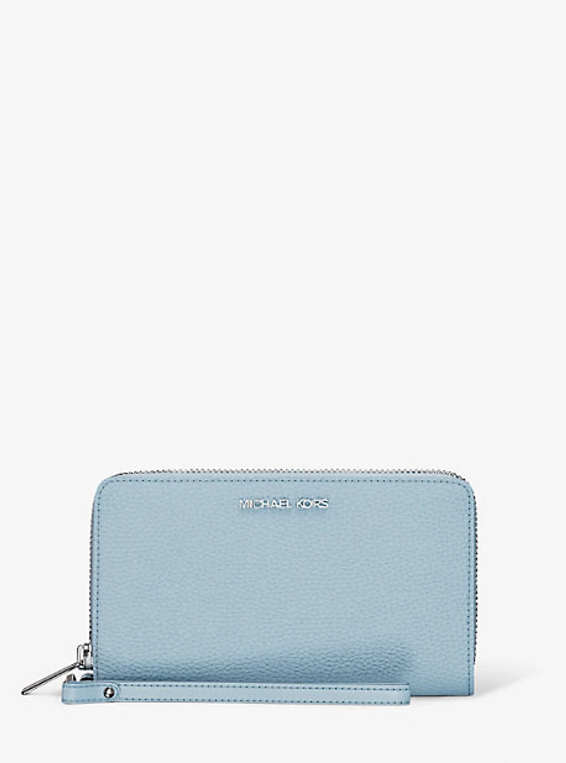 Jet Set Large Pebbled Leather Smartphone Wallet