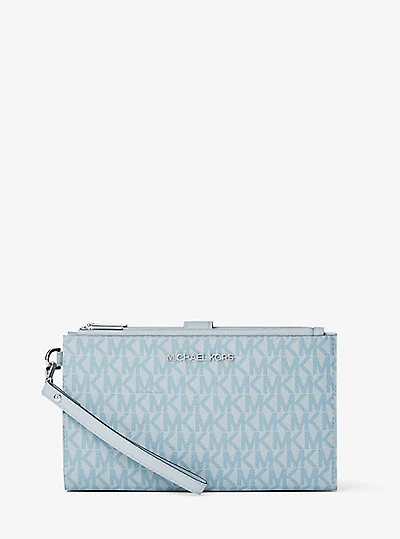 Jet Set Travel Large Signature Logo Wristlet