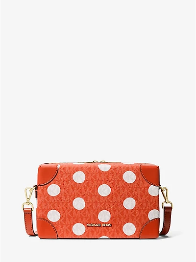 Jeanie Small Polka Dot Signature Logo Trunk Crossbody Bag