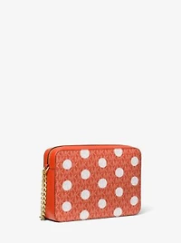Jet Set Large Polka Dot Signature Logo Crossbody Bag