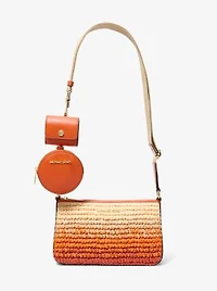 Jet Set Small Ombré Straw Crossbody Bag with Case for Apple Airpods Pro